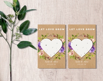 Wedding seed favors-let love grow wedding favors-plantable seed paper-wedding Seed packets-plantable wedding favors-seed bomb favors-