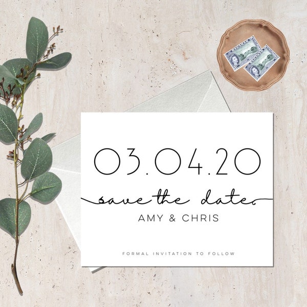 Modern Save the Date magnet-Minimalist Save the Date-Custom save the date-Magnetic save the date-Wedding magnet-Save the Date postcard