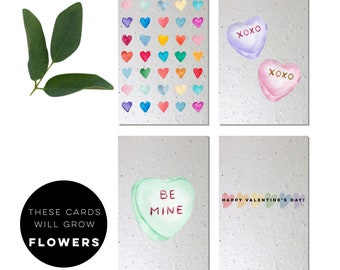 Bulk set-Plantable Valentine Cards-thank you cards-seed paper-Australian Valentine Day cards-eco friendly cards-sustainable cards-Valentine