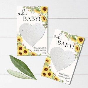 Baby shower seed favors-let love grow favors-plantable seed paper- sunflower-baby shower- Seed packet-plantable shower favors-seed bomb-boho