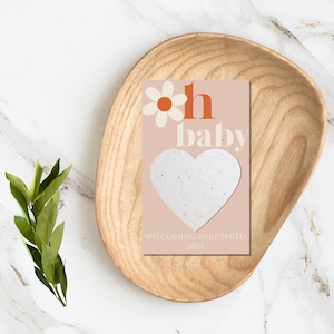 Recuerdos de baby shower con semillas / recuerdos para dejar que el amor crezca plantables / papel con semillas para baby shower de niña Paquetes de semillas plantables Recuerdos de baby shower Bomba de semillas Daisy