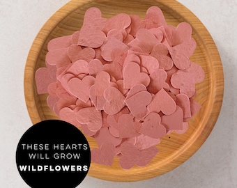 Mini plantable paper hearts-pink-paper hearts-seed paper hearts-seed paper-wedding-wedding favours-plantable hearts-hearts-wedding-Valentine
