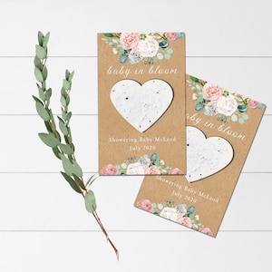 Favores de semillas de baby shower / dejar que el amor crezca favores / papel de semilla plantable / baby girl shower / Paquetes de semillas favores de ducha plantables / bomba de semillas