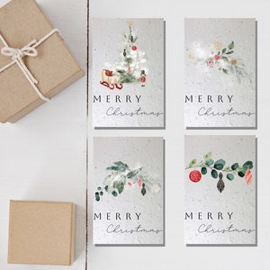 4 conjuntos de cartões de Natal plantáveis | cartões de agradecimento | papel semente | cartões de Natal australianos | cartões ecológicos | cartões de felicitações sustentáveis