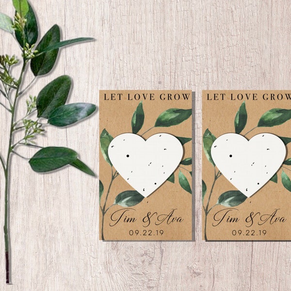 Plantable Seed Paper Wedding Favors: Wildflower Heart