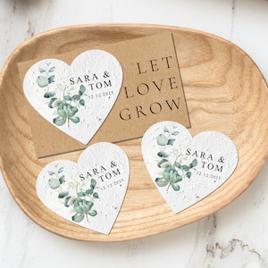 Bulk Plantable Heart shapes | Thank you Wedding favour Seed paper | heart gift labels | seed paper favor | wedding favor | custom seed pack