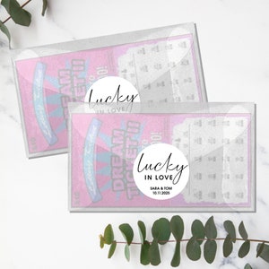 Nous espérons que vous aurez de la chance ce soir Stickers cadeaux de loto Cadeaux de billets de loto de mariage Cadeaux de gros cadeaux de mariage Cadeaux de billets de loto Billet à gratter