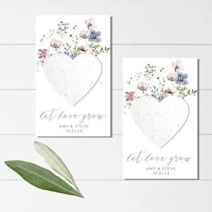 Favor de casamento personalizado | Favor de pacote de sementes para casamento | Deixe o amor crescer pacotes de sementes de flores silvestres | Lembrança personalizada para chá de panela | Lembrancinhas