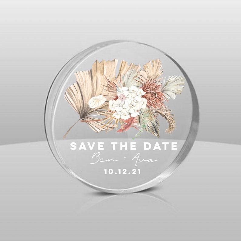 Modern Boho Save the Date Magnet - Clear Acrylic