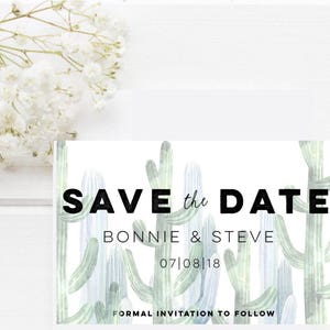 Save the Date magnet-Desert Save the Date-Custom save the date-Rustic save the date-Desert Wedding magnet-Save the Date postcard-cactus image 2