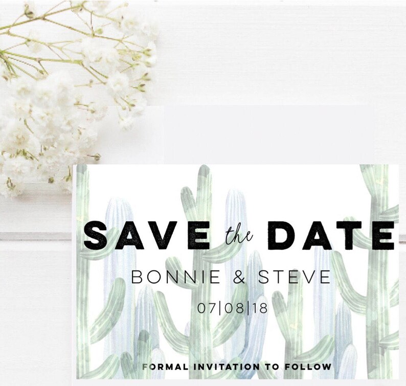 Save the Date magnet-Desert Save the Date-Custom save the date-Rustic save the date-Desert Wedding magnet-Save the Date postcard-cactus image 2