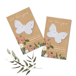 Memorial Seed Packet-butterfly seed paper-seed packets-funeral seed packets-plantable butterfly-life celebration-custom seed packets-seeds
