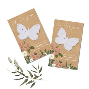 Paquet de graines commémoratif | papier graine papillon | sachets de graines | sachets de graines funéraires | Sachets de graines personnalisés pour célébrer la vie des papillons à planter