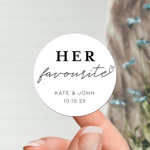 Personalised Wedding Stickers-her favourite- Stickers-Wedding Favor Stickers-Wedding Bag Sticker-Custom Wedding Stickers-his favourite