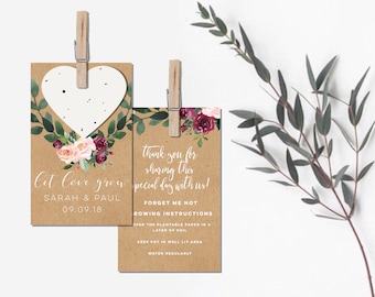 Wedding seed favors-let love grow wedding favors-plantable seed paper-wedding Seed packets-plantable wedding favors-seed bomb favors-