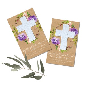 Favores de bautismo-Primera Comunión favor tarjetas-tarjetas de papel semillas-Bautismo-Bautizo favores-dedicación-primera comunión favores-semilla papel semilla