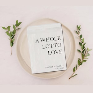 Upominki w postaci losów na loterię | Upominki ślubne | Upominki ślubne Lucky in Love | Torby na upominki ślubne | Upominki ślubne w postaci losów na loterię | zrównoważone upominki