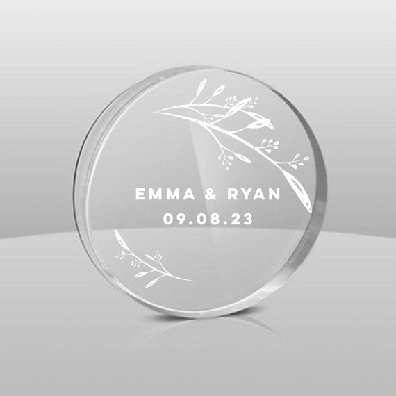 Personalised Acrylic Coasters custom Wedding Favors clear Coasters