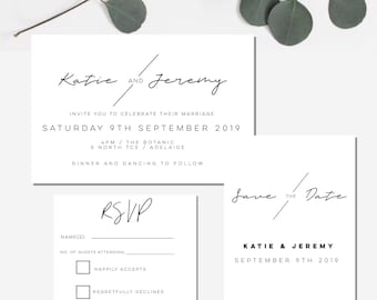 Modern Wedding Invitation-Wedding Invitation set-Wedding invitations-Invitation-Wedding invite-minimalist Wedding-Invitations-monochrome