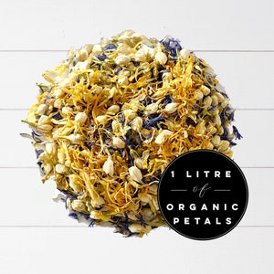 1 litro di fiori coriandoli-coriandoli biodegradabili-confetti di nozze di fiori essiccati-coriandoli ecologici-naturali-matrimoniali sfusi-petali organici-