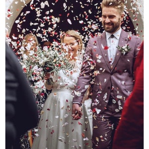 1 litro di coriandoli di fiori secchi per matrimonio / coriandoli biodegradabili / coriandoli per cestino damigella / coriandoli di fiori da lancio / petali di coriandoli per matrimonio