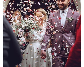 1 Liter Trockenblume Hochzeit Konfetti-Biologisch abbaubare Konfetti-Blumenmädchen Korb-Konfetti werfen-Blumenkonfetti-Hochzeitsdekor-Konfetti-Blütenblätter