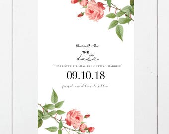 Save the Date magnet- Save the Date-Custom save the date-Rustic save the date-Wedding magnet-Save the Date postcard magnet-floral