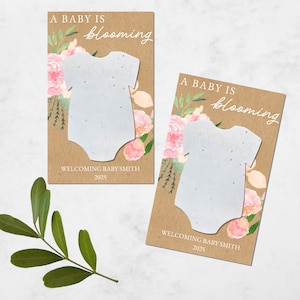 Bomboniere per baby shower per gli ospiti / Bambino in fiore / Genere neutro Bomboniere per semi di baby shower / Carta per semi di tutina piantabile / baby shower