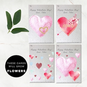 Lot de gros - Cartes de Saint-Valentin à planter - Coeur de graines-Cartes de Saint-Valentin pour enfants-Enseignant-Saint-Valentin-Happy Saint-Valentin, Cartes de Saint-Valentin en papier graine