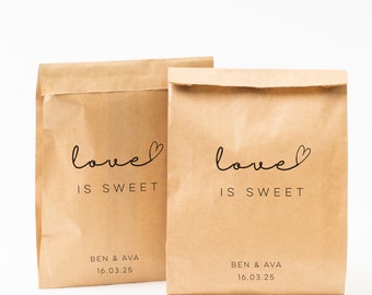 Personalised wedding Love sweet love bag-love is sweet wedding bags-treat bags-love is sweet bags-candy bags-lolly bags-wedding cake bags