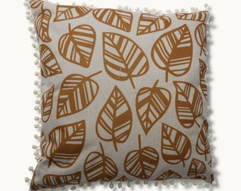 Housse de coussin motif feuilles