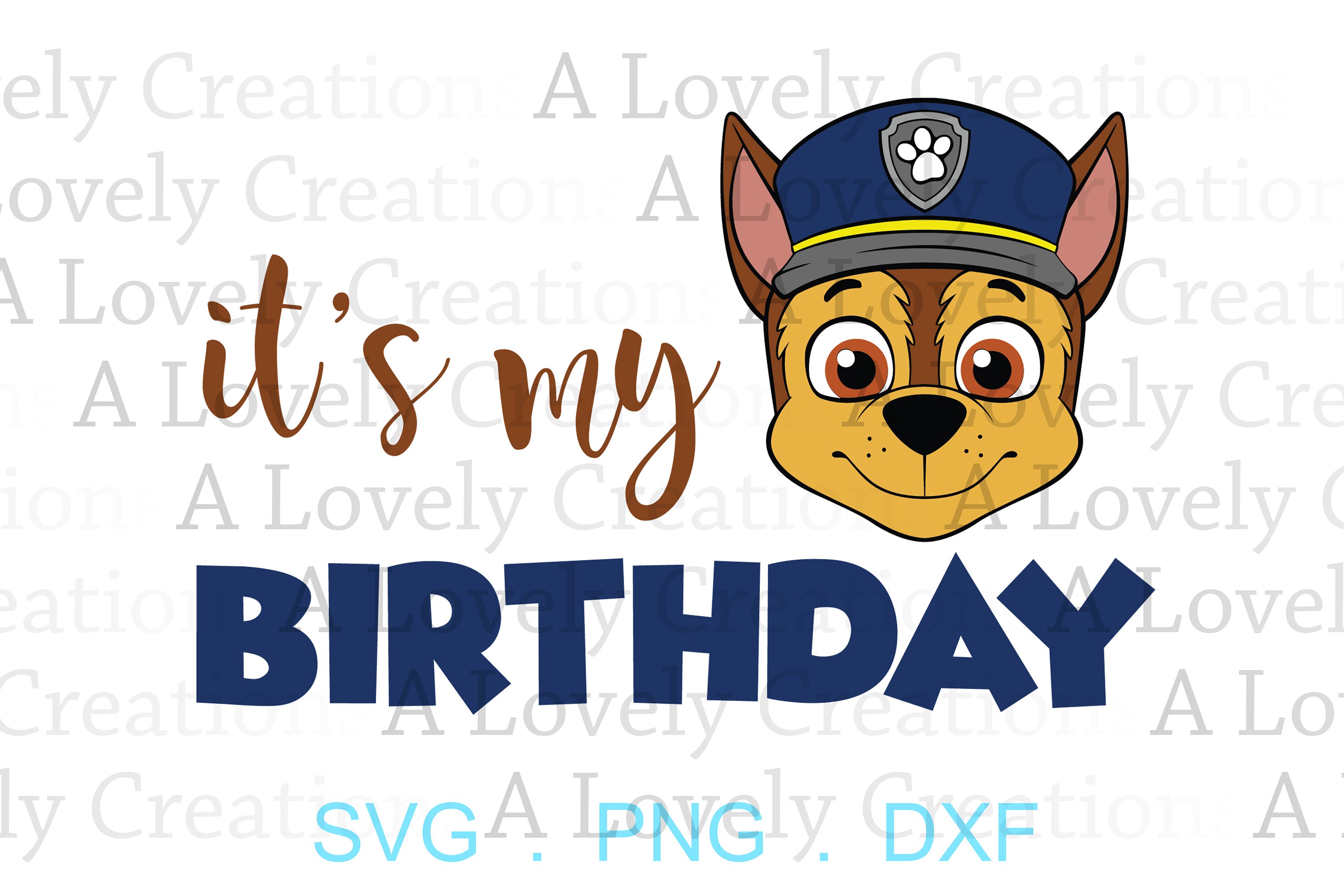 Chase Paw Patrol Birthday Boy It's My Birthday | Etsy