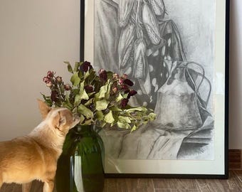 Classic Hand Drawn Still Life Print  (Digital Download)