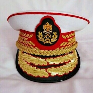 Replica Colonel Gaddafi Military Army General Officer Parade Dress Visor Hat Cap