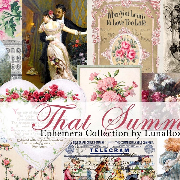 That Summer - Vintage Romantic Ephemera for Junk Journals - Digital Download Printable