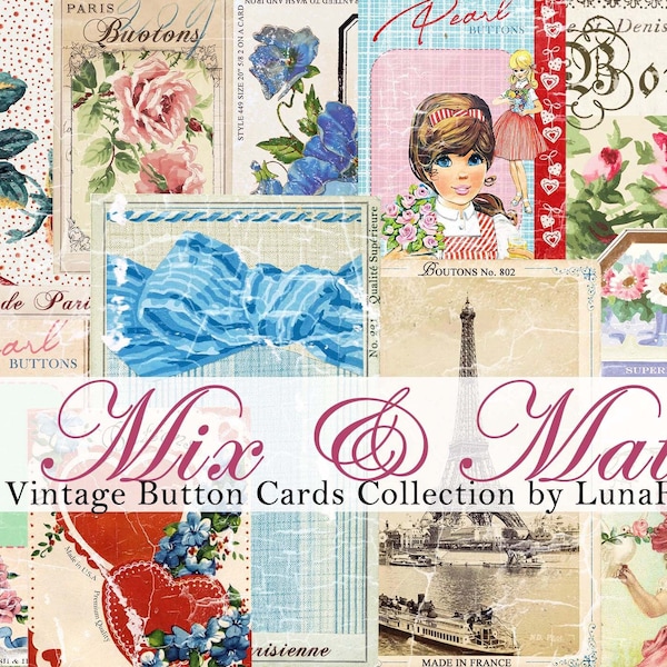 Vintage Button Cards - Etsy