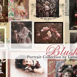 Blushed - Vintage Portraits, Photos, Ephemera, Flowers, Roses - Digital Download, Printable for Junk Journal, Scrapbooking
