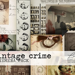 Digital Download Vintage Crime Ephemera Pack