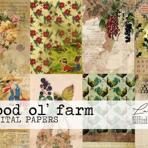 Good ol' Farm Vintage Digital Paper Pack