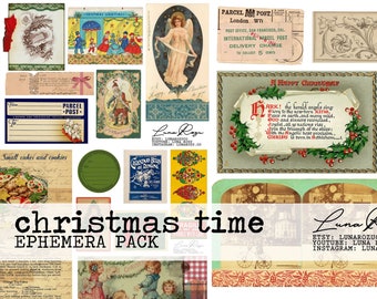 Vintage Christmas Time Ephemera Pack