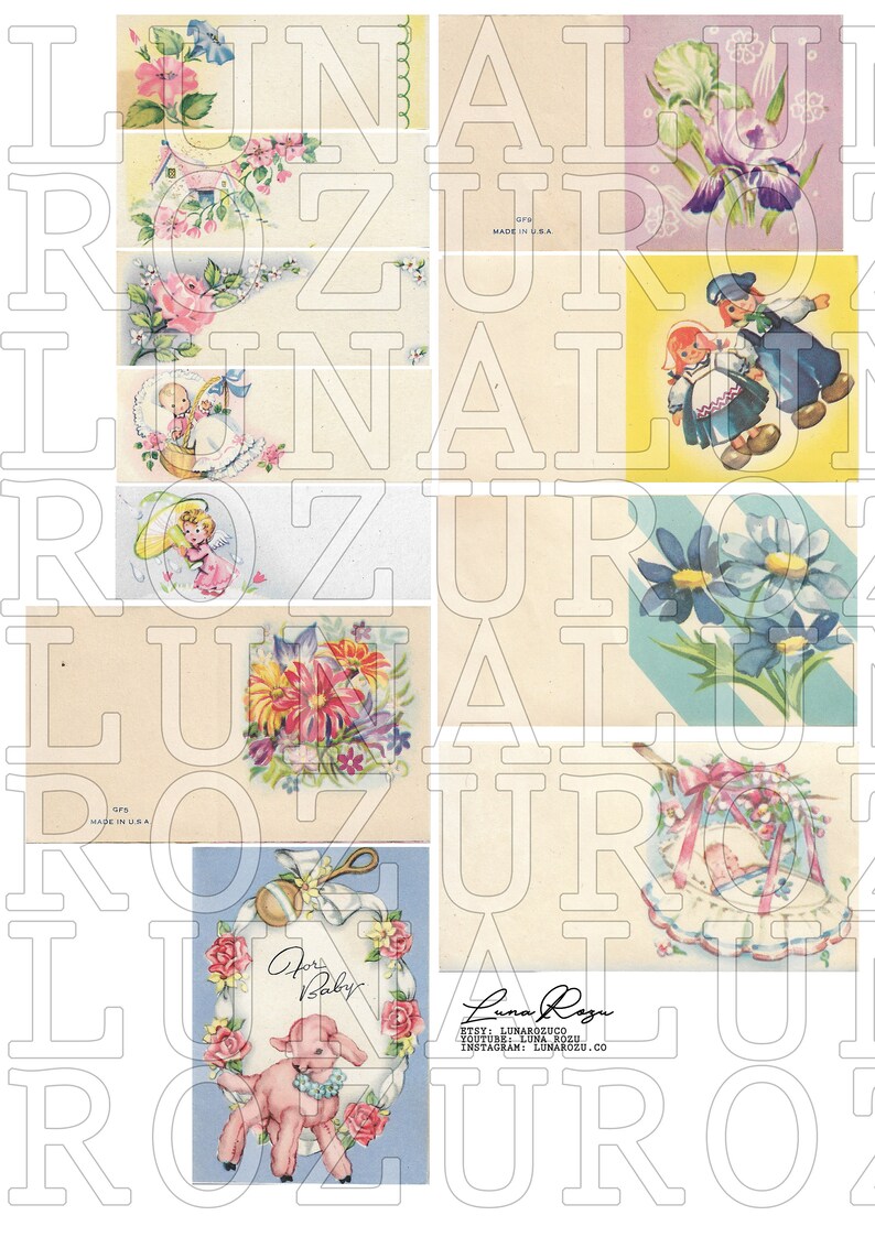 Digital Download Vintage Mini Tags Ephemera Pack - Etsy