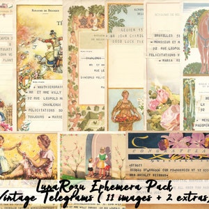 Digital Download Vintage Telegrams Ephemera Pack