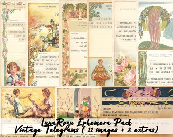 Digitale Download Vintage Telegrams Ephemera Pack