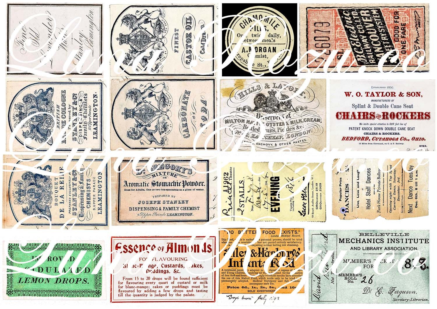 Vintage Labels - Vintage Ephemera - Digital Download, Printable for ...