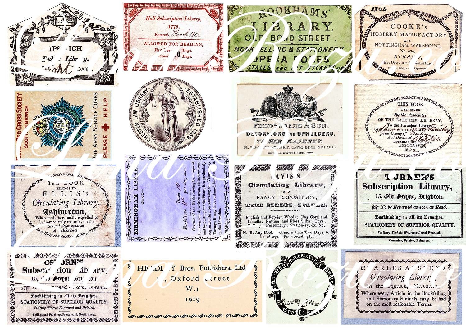 Vintage Labels - Vintage Ephemera - Digital Download, Printable for ...