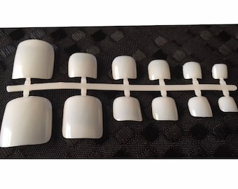 Aussie Stock & Free Postage! 48 x Press-On Full Cover Toe Nails Acrylic False Fake Different Sizes 0-11 Natural Cream