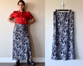 90s Paisley Skirt Chiffon Maxi Skirt Size Large