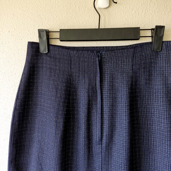 Classic 90s Navy Blue Plaid Mini Skirt - Vintage … - image 6