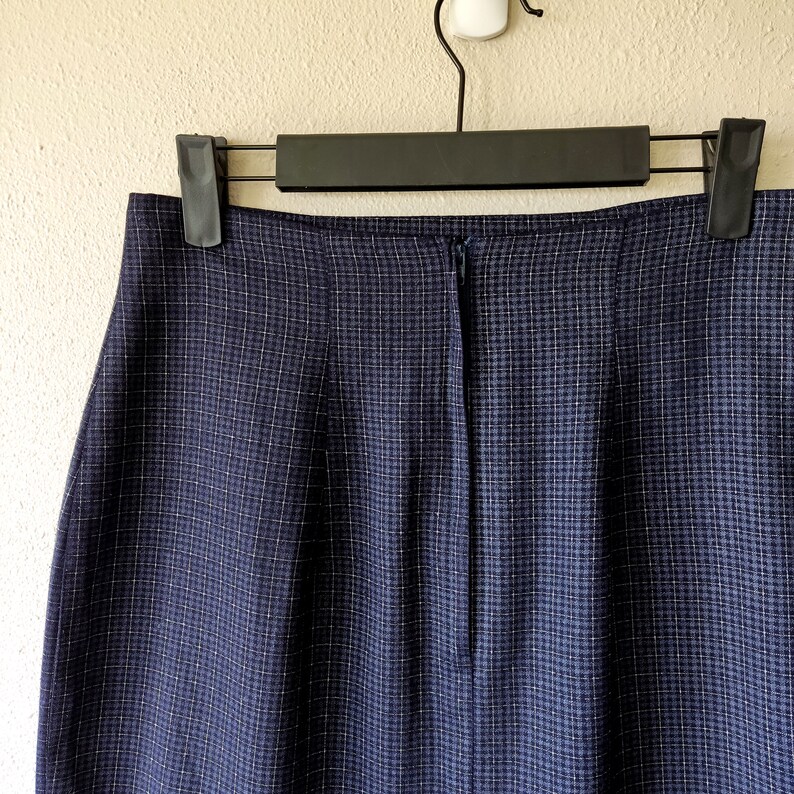 Classic 90s Navy Blue Plaid Mini Skirt Vintage Chic Fashion - Etsy