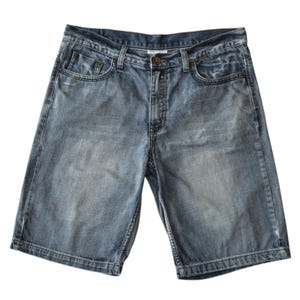 Y2K Dark Wash Denim Jorts Men&#39;s Size 36 Hip Hop Baggy Shorts